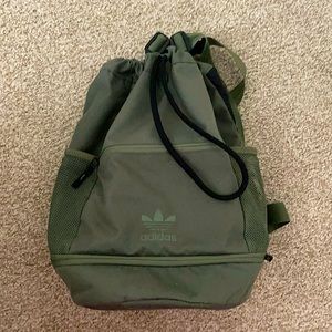 Adidas Khaki Green Gym Duffel Backpack